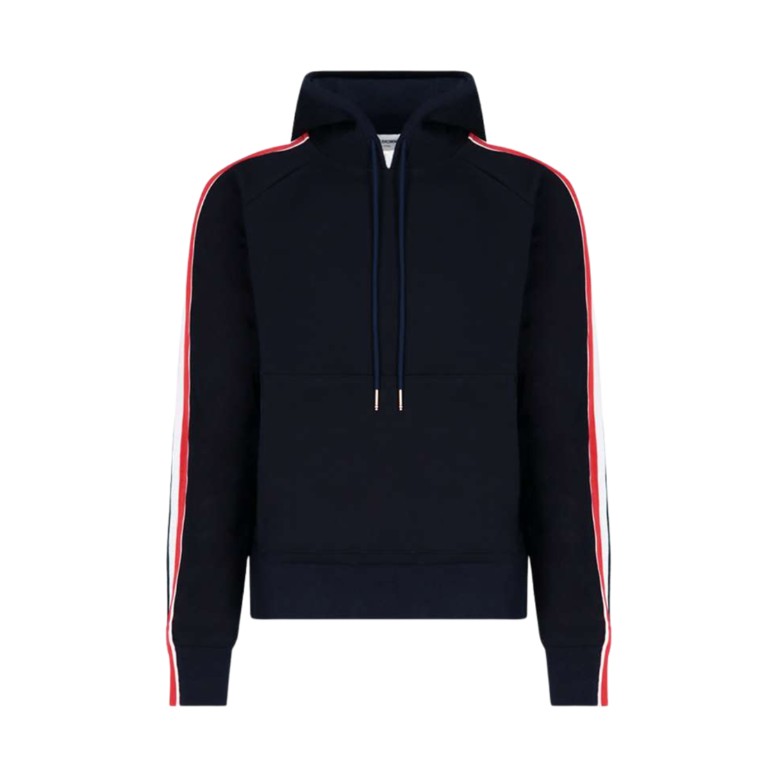 MJT224A-06168-415 Thom Browne Interlock RWB Stripe Hoodie Navy