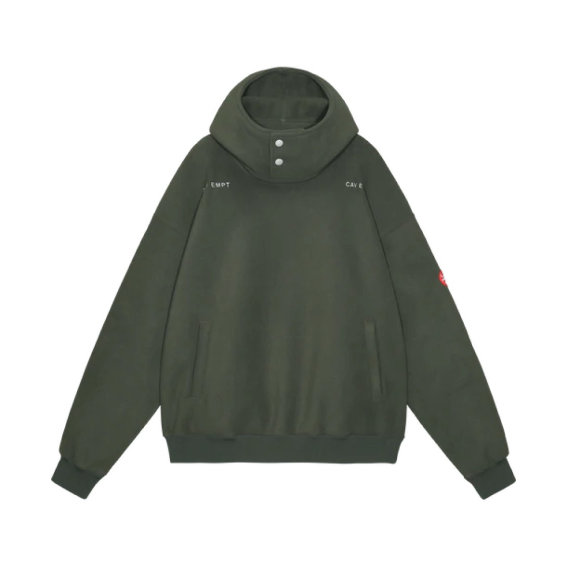 카브엠트 넥 스냅 플리스 후드 그린 - 24FW(Cav Empt Neck Snap Fleece Hoody Green - 24FW)