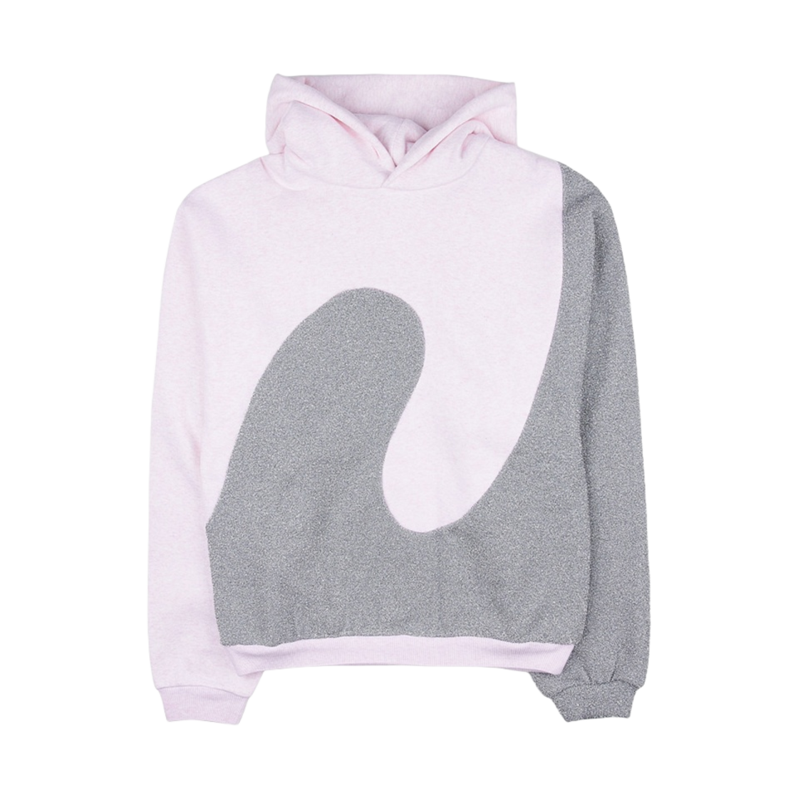 디올 바이 ERL 릴렉스드 핏 코튼 플리스 후드 스웨트셔츠 헤더드 핑크