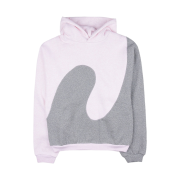 Dior By ERL Relaxed Fit Cotton Fleece Hooded Sweatshirt Heathered Pink