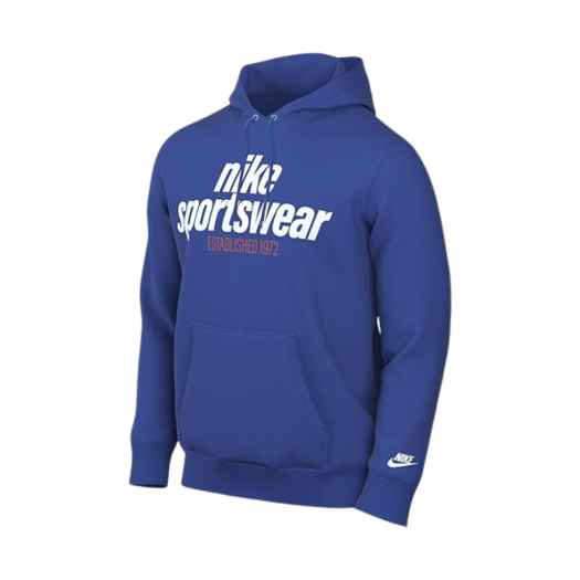 Nike Club Fleece Pullover Hoodie Game Royal White - Asia