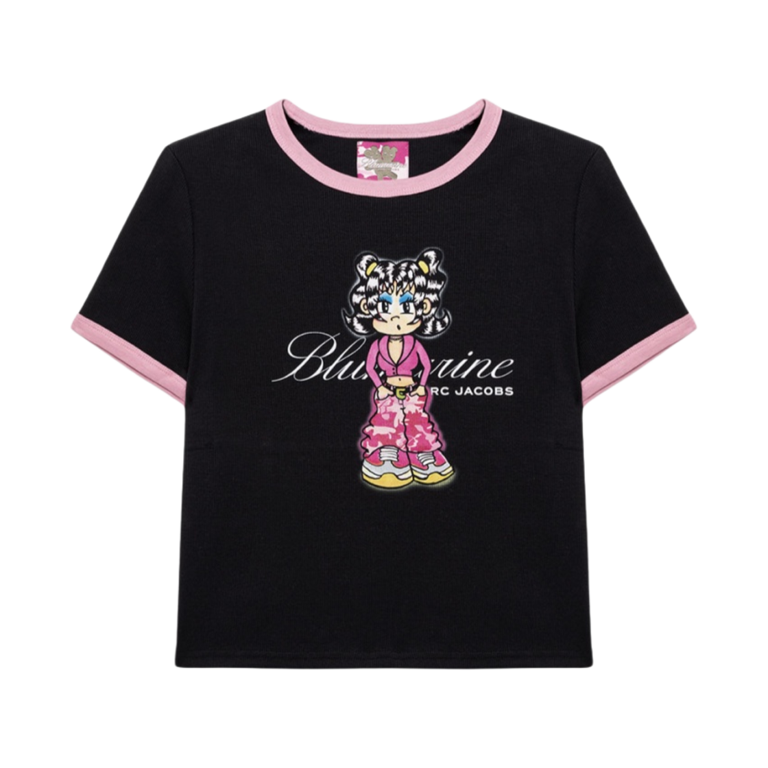 (W) 블루마린 바이 마크 제이콥스 카툰 베이비 티셔츠 블랙((W) Blumarine By Marc Jacobs Cartoon Baby T-Shirt Black)