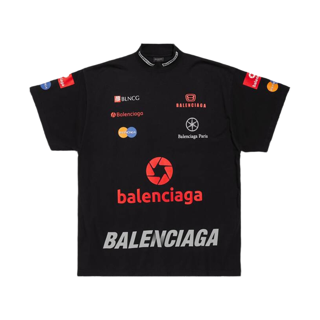 발렌시아가 탑 리그 티셔츠 오버사이즈 블랙