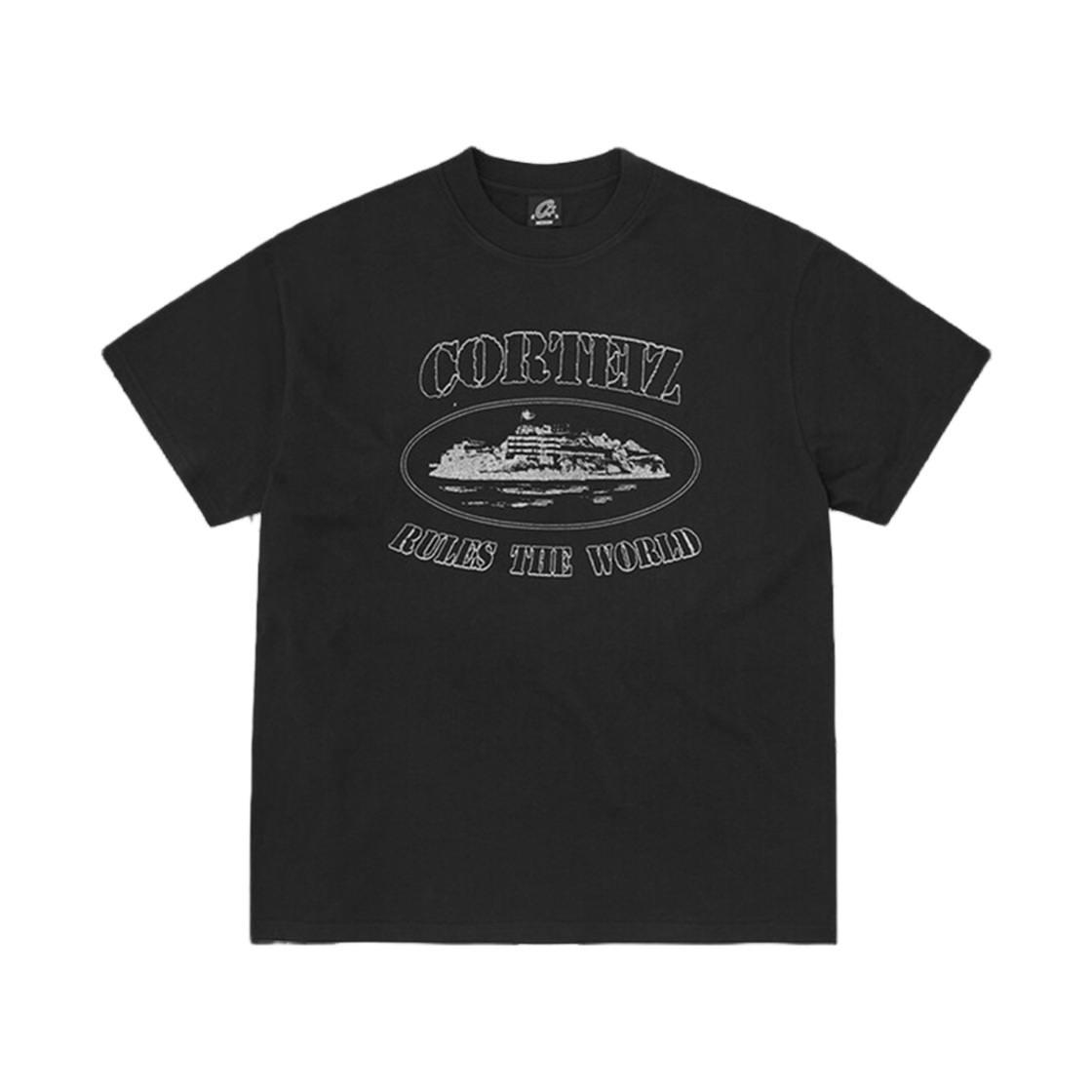 코르테이즈 리플렉티브 알카트라즈 티셔츠 뉴 블랭크 트리플 블랙(Corteiz Reflective Alcatraz T-Shirt New Blank Triple Black)