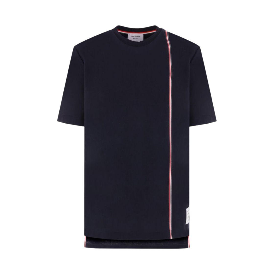 MJS252A-J0138-415 Thom Browne RWB Stripe Cotton T-shirt Navy