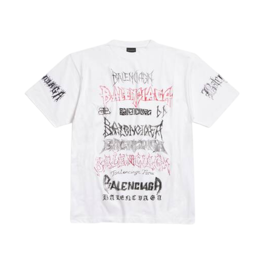 641675TPVO29065 Balenciaga DIY Metal T-Shirt Large Fit in White Black Red