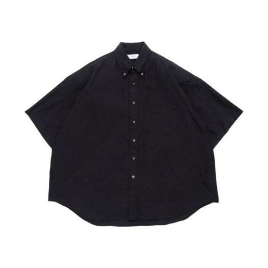 トップス stephanGraphpaper BROAD OVERSIZED S/S Broad S/S Oversized Band Collar Shirt / BLUE-ST | My