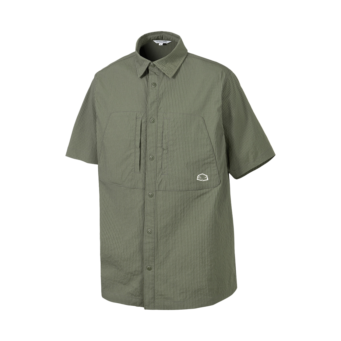 ZU1YSM2501DKH Zerogram Nebelhorn Seersucker SS Shirts Dark Khaki