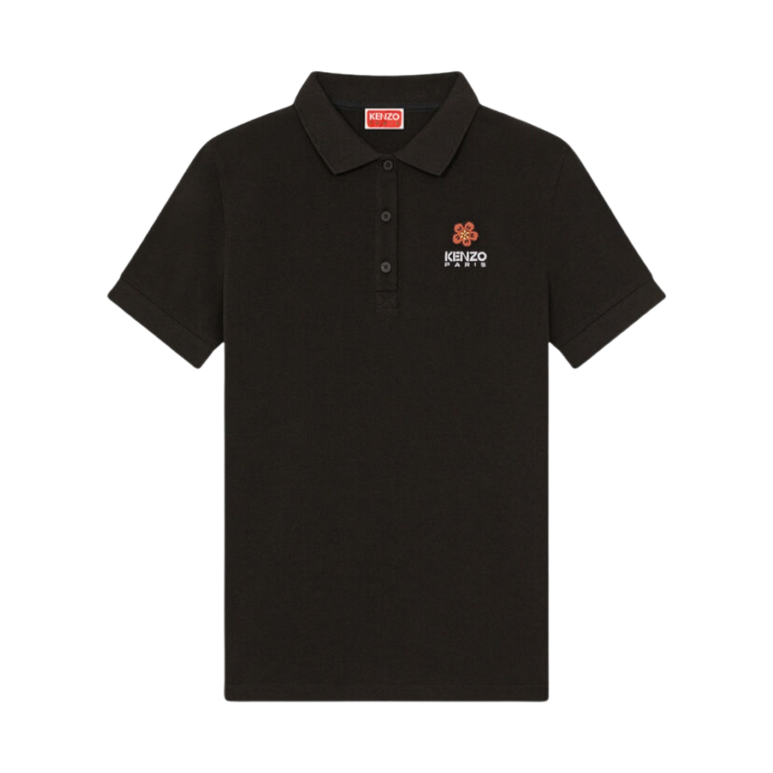 (W) 겐조 보케 플라워 크레스트 폴로 셔츠 블랙((W) Kenzo Boke Flower Crest Polo Shirt Black) - 1