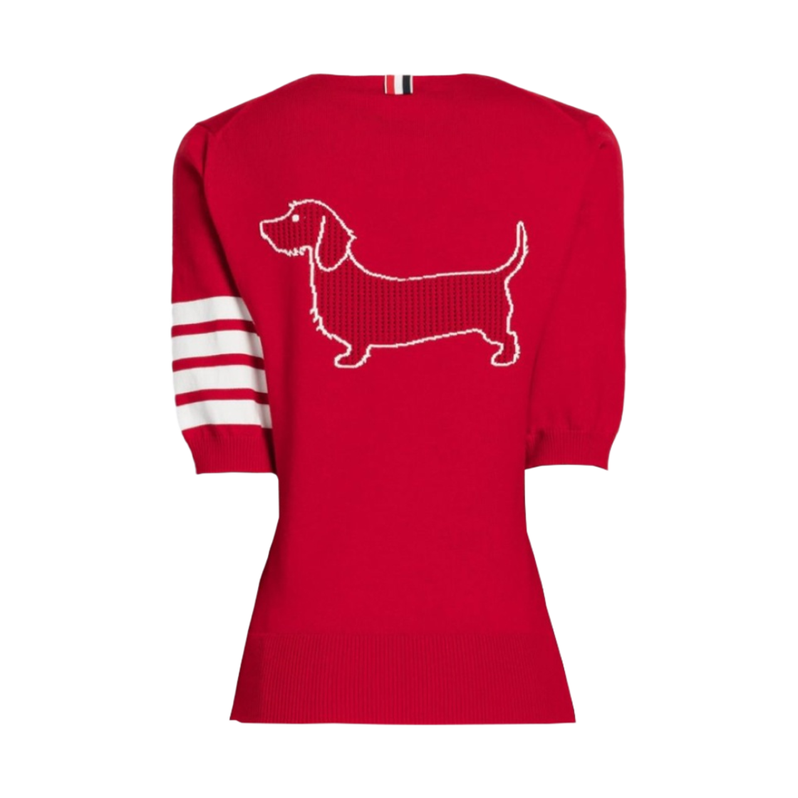 (W) 톰브라운 코튼 헥터 포인텔 사선 폴로 레드((W) Thom Browne Cotton Hector Pointelle 4-Bar Polo Red) - 2