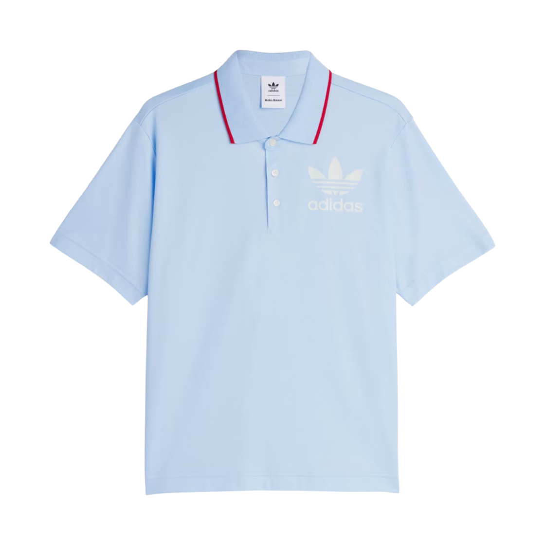 아디다스 x 웨일스 보너 숏슬리브 폴로 셔츠 글로우 블루 - US 사이즈(Adidas x Wales Bonner Short Sleeve Polo Shirt Glow Blue - US Sizing) - 1