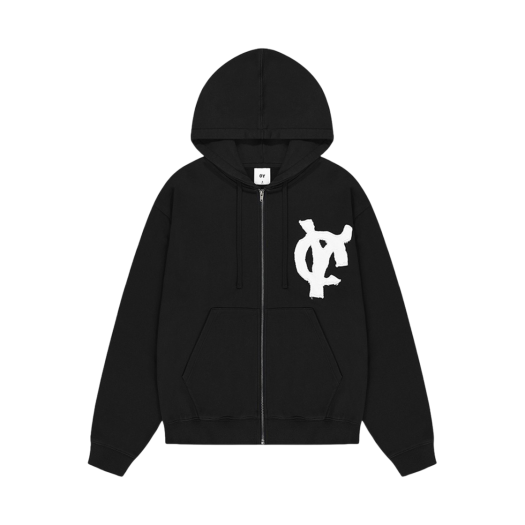 OYBDF1SW108BK OY Logo Patch Hoodie Zip-Up Black