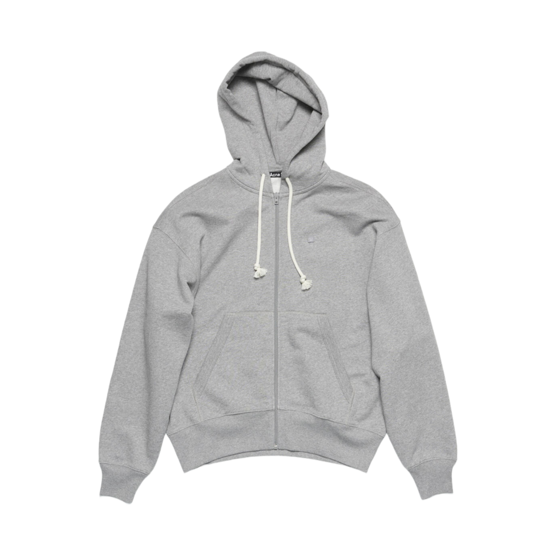 CI0175-X92 Acne Studios Hooded Zip Sweater Light Grey Melange