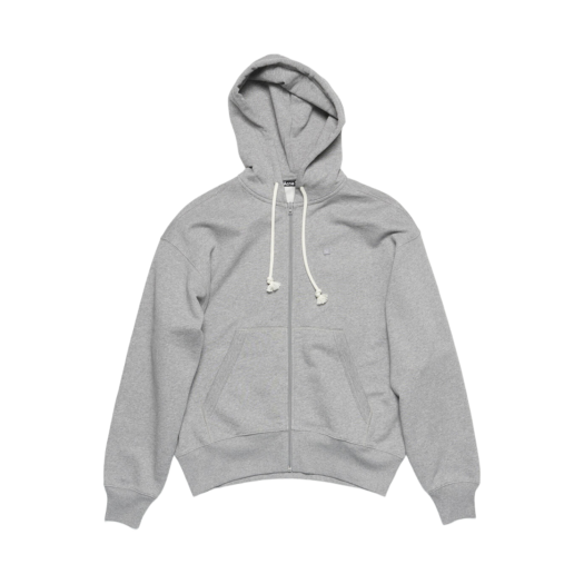 CI0175-X92 Acne Studios Hooded Zip Sweater Light Grey Melange