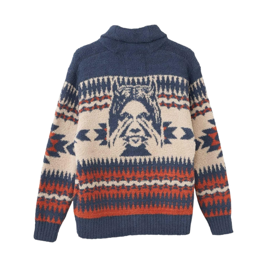 히스테릭 글래머 씨 노 이블 자카드 숄 가디건 블루(Hysteric Glamour See No Evil Jacquard Shawl Cardigan Blue) - 2