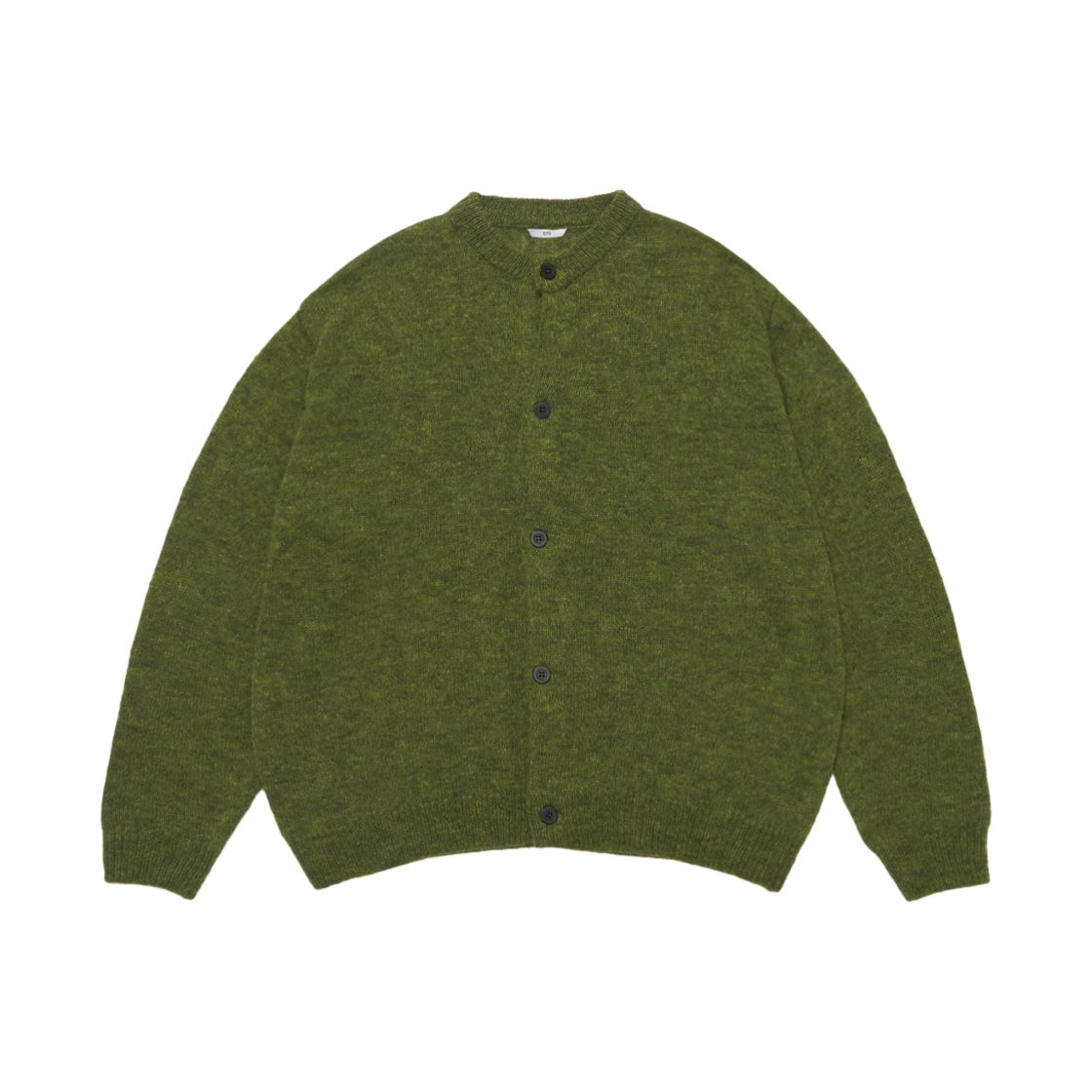 에스티유 라운드 넥 가디건 올리브