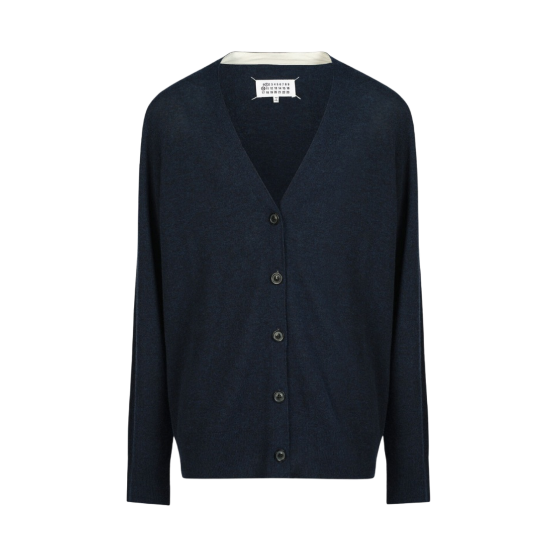 (W) 메종 마르지엘라 램스울 가디건 블루 스트라이프((W) Maison Margiela Lambswool Cardigan Blue Stripes) - 1