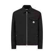 Moncler Gabardine Zip-Up Shirt Black - 24SS