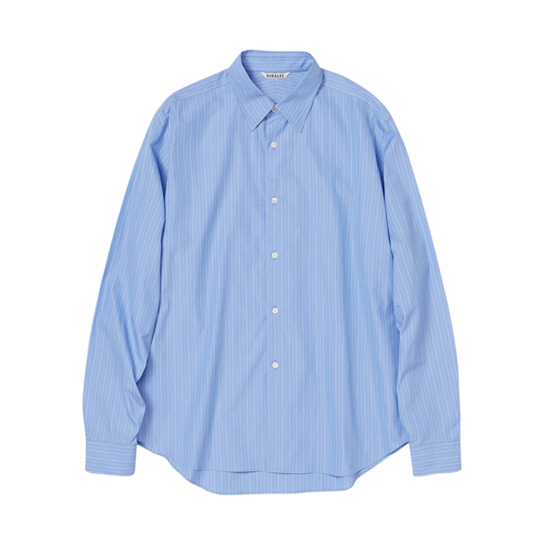 A25SS01SS Auralee Suvin High Count Cloth Stripe Shirt Blue Stripe