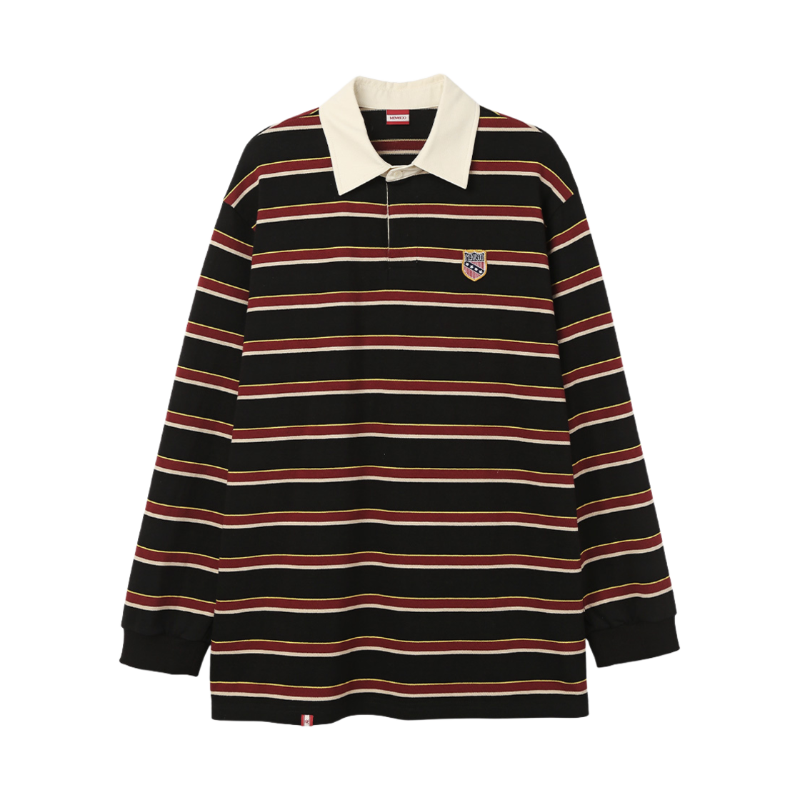 LPK-STR-RGB-BK Menasoo Stripe Rugby T Shirt Black - 대표 이미지 #1