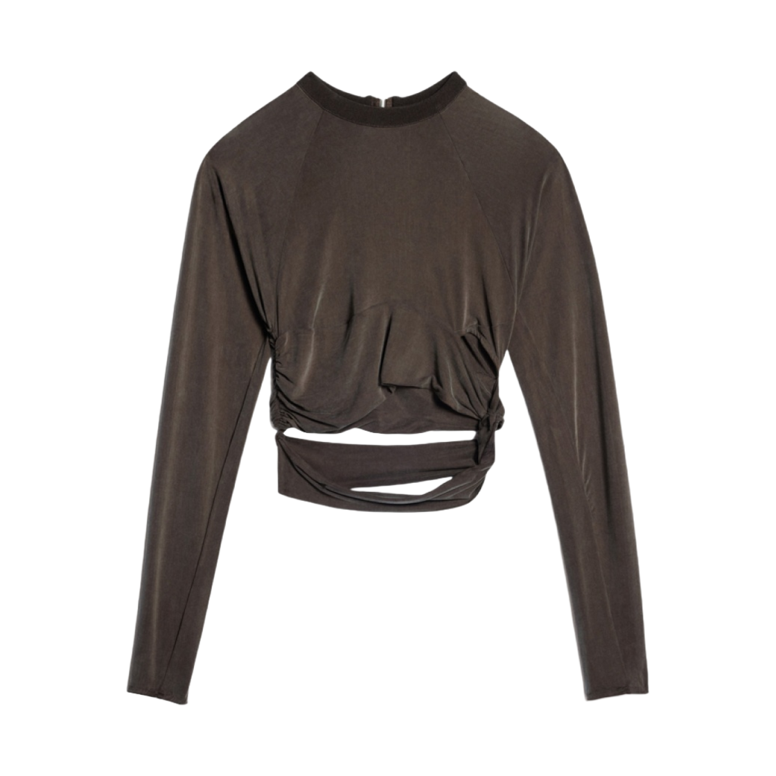 (W) 자크뮈스 르 티셔츠 에스펠로 노티드 컷아웃 티셔츠 브라운((W) Jacquemus Le T-Shirt Espelho Knotted Cut-Out T-Shirt Brown) - 1
