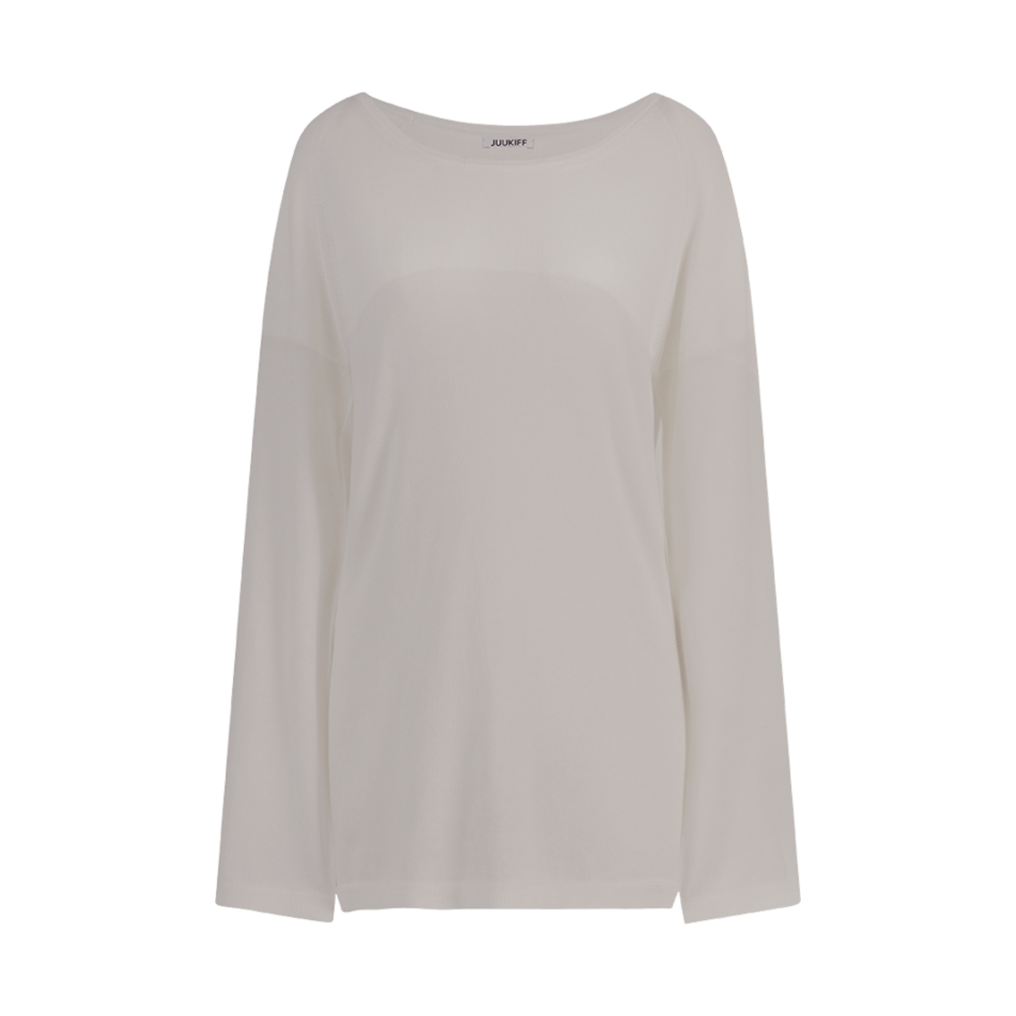 24SSMATO06LG Juukiff Long Sleeve Sheer Top In Pima Cotton Light Grey