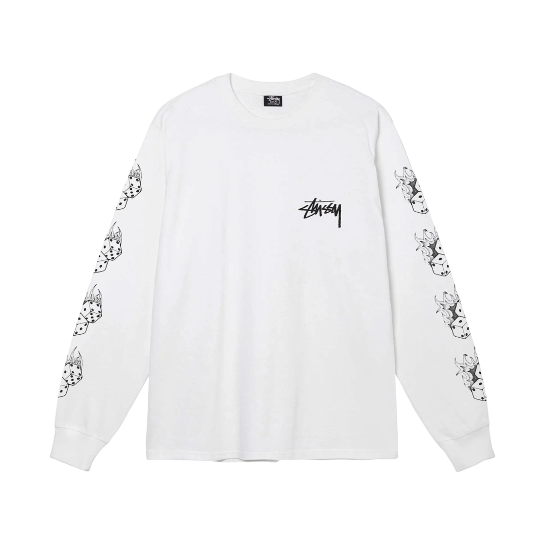 스투시 파이어 다이스 롱슬리브 티셔츠 화이트(Stussy Fire Dice LS T-Shirt White) - 1