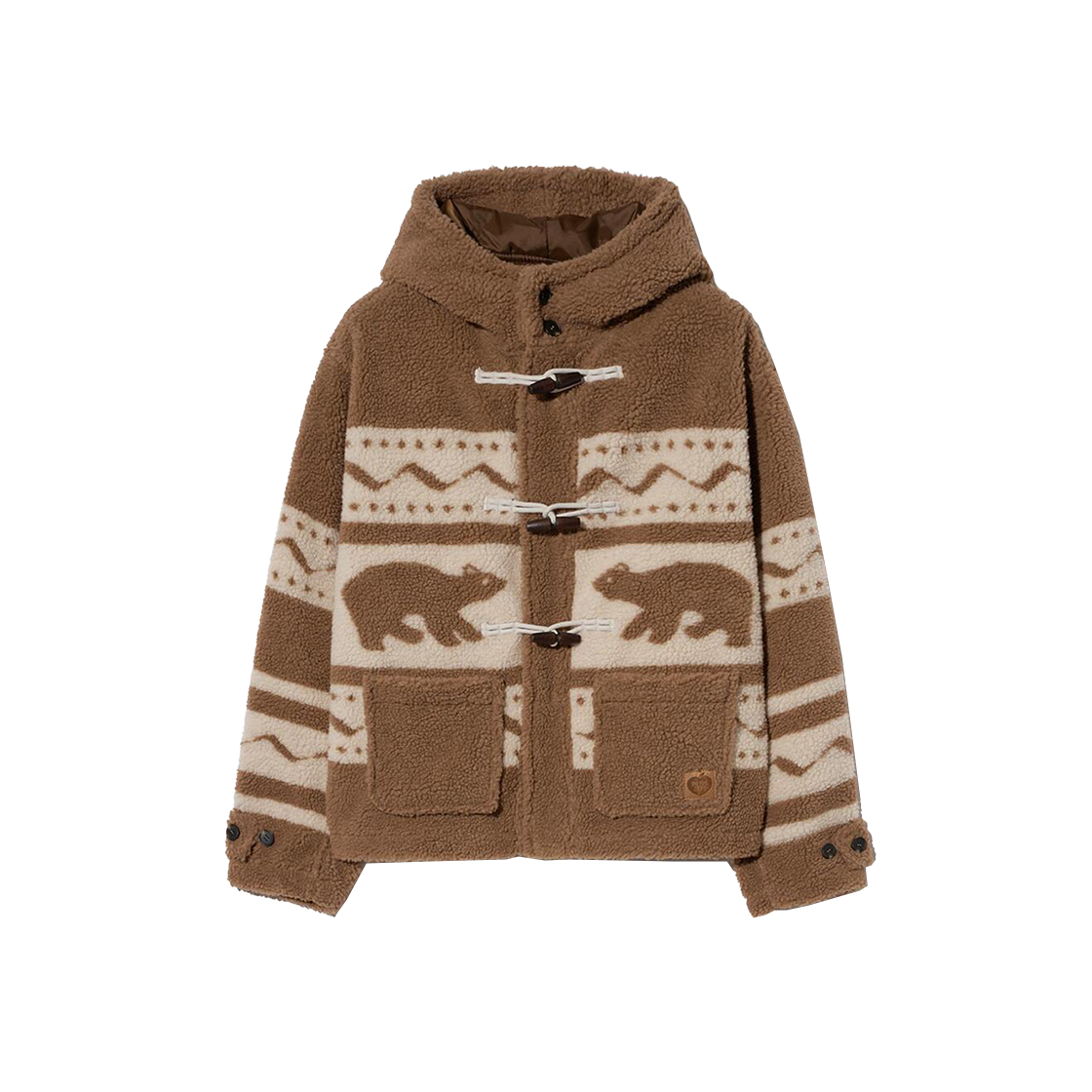 PEW1JK303ABR Phyps Dept Cowichan Boa Duffle Short Coat Brown