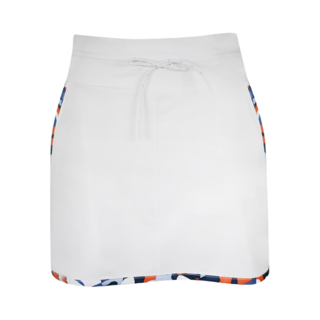 (W) 캘러웨이 17 인치 앱스트랙트 플로럴 프린트 블록 골프 스코트 브릴리언트 화이트((W) Callaway 17 Inch Abstract Floral Print Block Golf Skort Brilliant White)