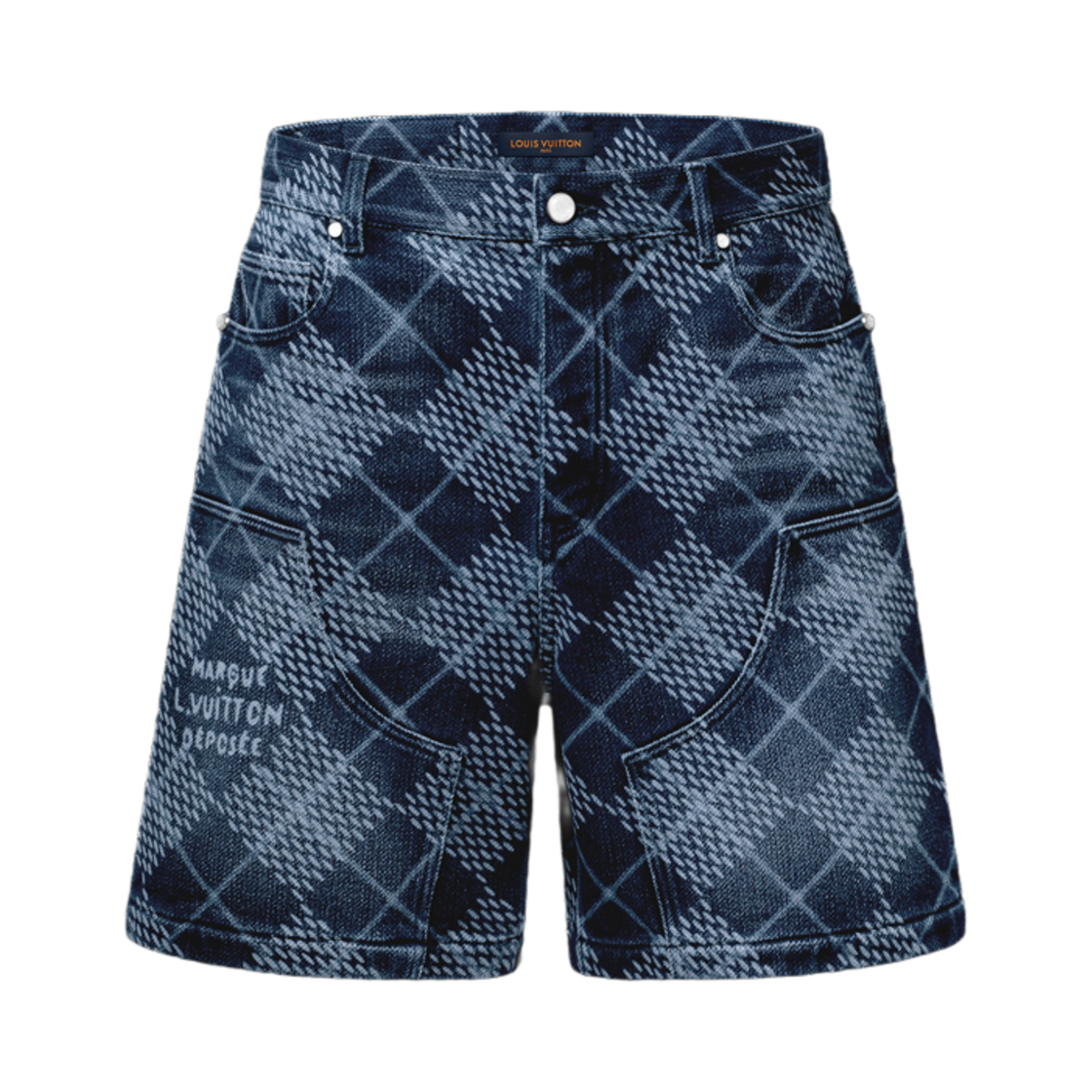 1AGIW8 Louis Vuitton Denim Carpenter Shorts Indigo Blue