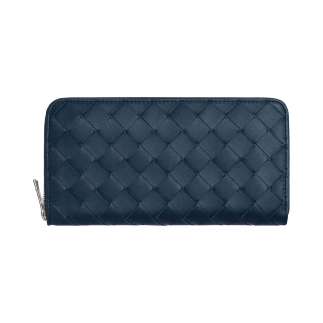 보테가 베네타 인트레치아토 집 어라운드 지갑 딥 블루(Bottega Veneta Intrecciato Zip Around Wallet Deep Blue) - 1