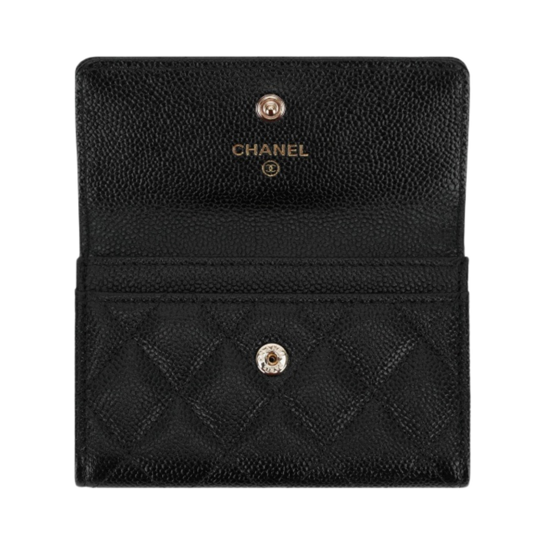 샤넬 플랩 카드 홀더 그레인드 카프스킨 & 골드 메탈 블랙(Chanel Flap Card Holder Grained Calfskin & Gold Black) - 2