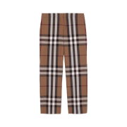 (W) Burberry Check Wool Cropped Pants Dark Birch Brown