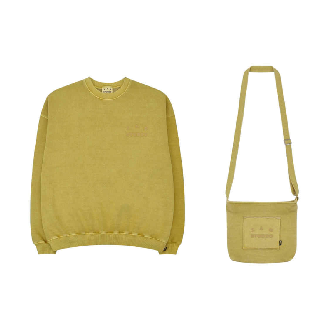 ★関税込★IAB Studio★Pigment Sweatshirt & Mini Bag Lavender 아이앱 스튜디오 피그먼트 스웨트셔츠 & 미니백 블랙 | IAB