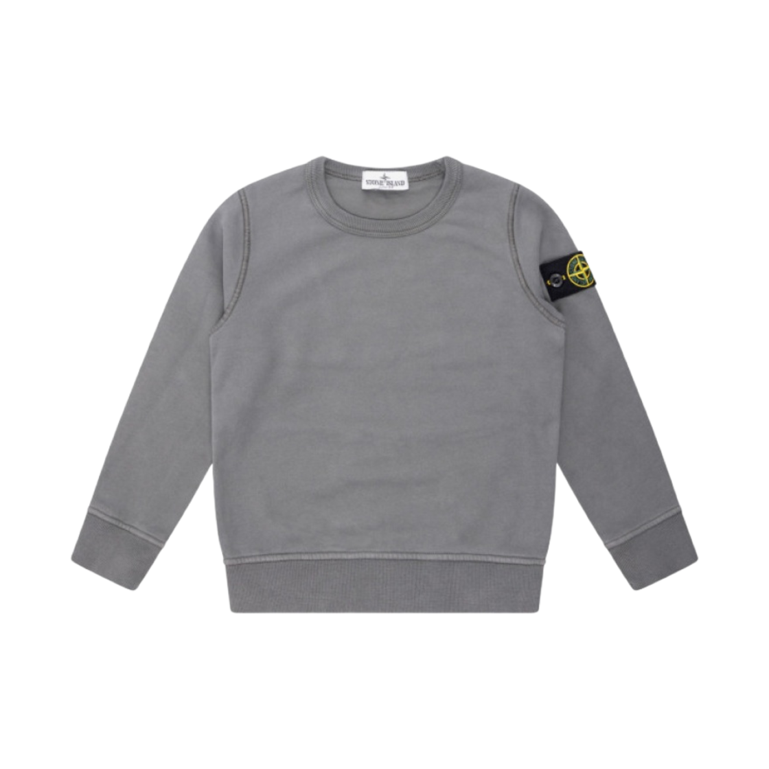 791661320-V0063 (Kids) Stone Island 61320 Garment Dyed Cotton Fleece Crewneck Sweatshirt Pewter Grey - 23FW