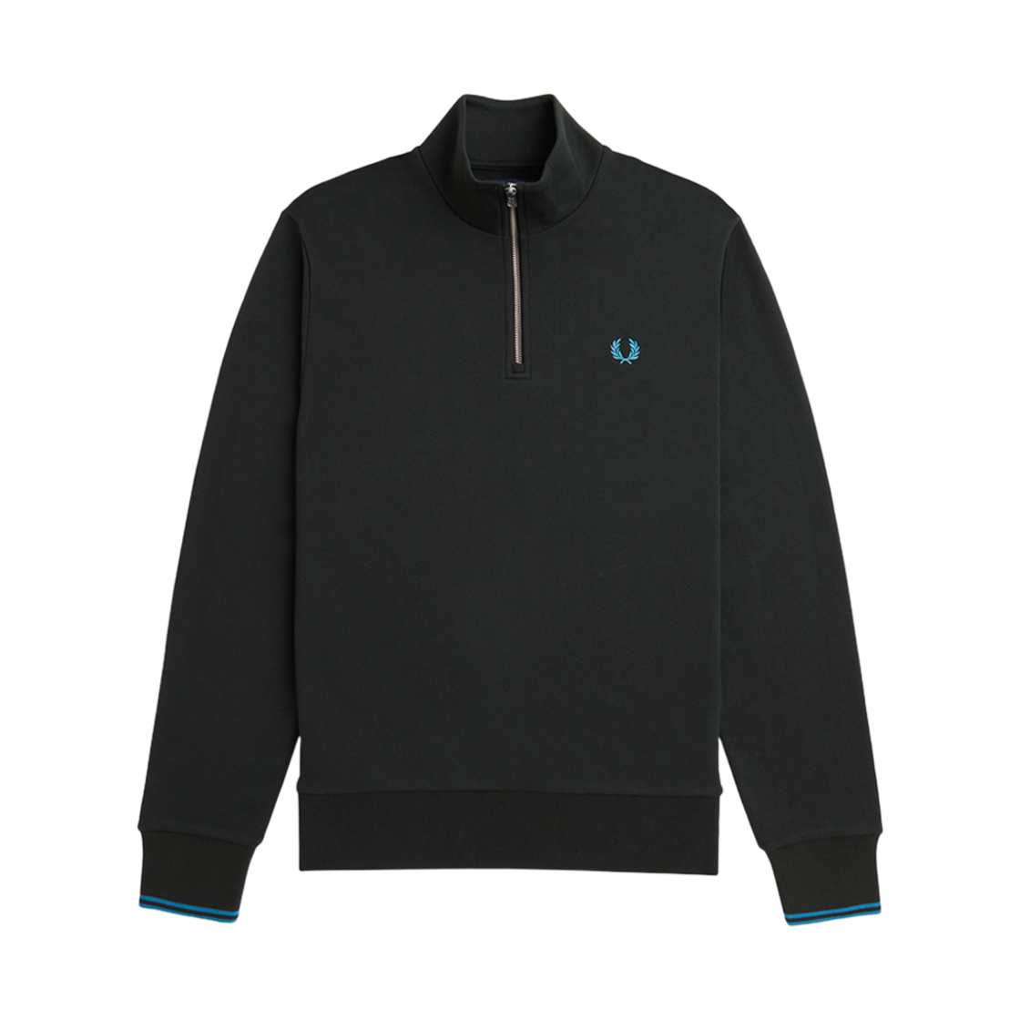 AFPM2433574-W64 Fred Perry Half Zip Sweatshirt Night Green