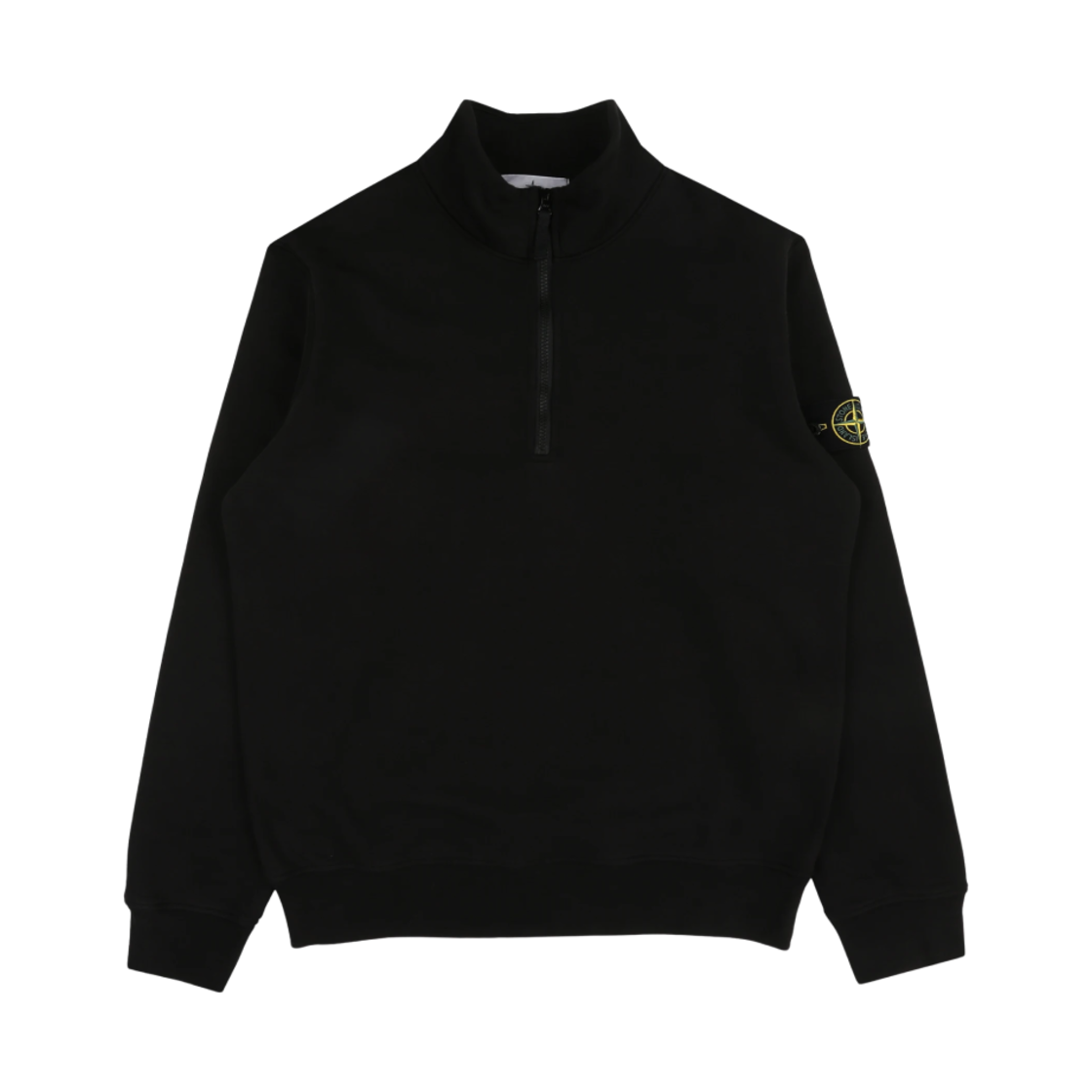 801561951-A0029 Stone Island 61951 Cotton Fleece Garment Dyed Half Zip Sweatshirt Black - 24SS