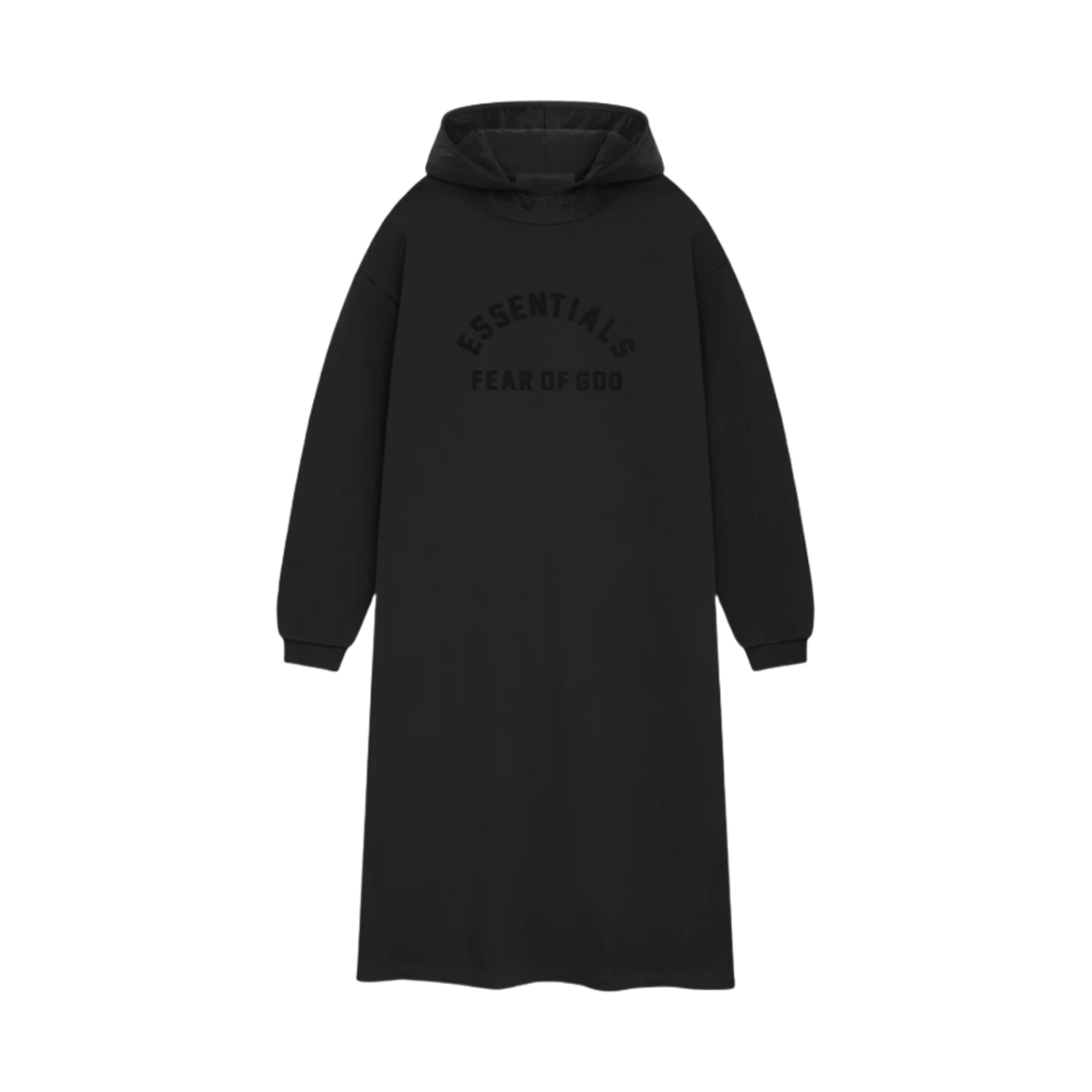 (W) 에센셜 나일론 플리스 후드 드레스 제트 블랙 - 24SS((W) Essentials Nylon Fleece Hooded Dress Jet Black - 24SS) - 1