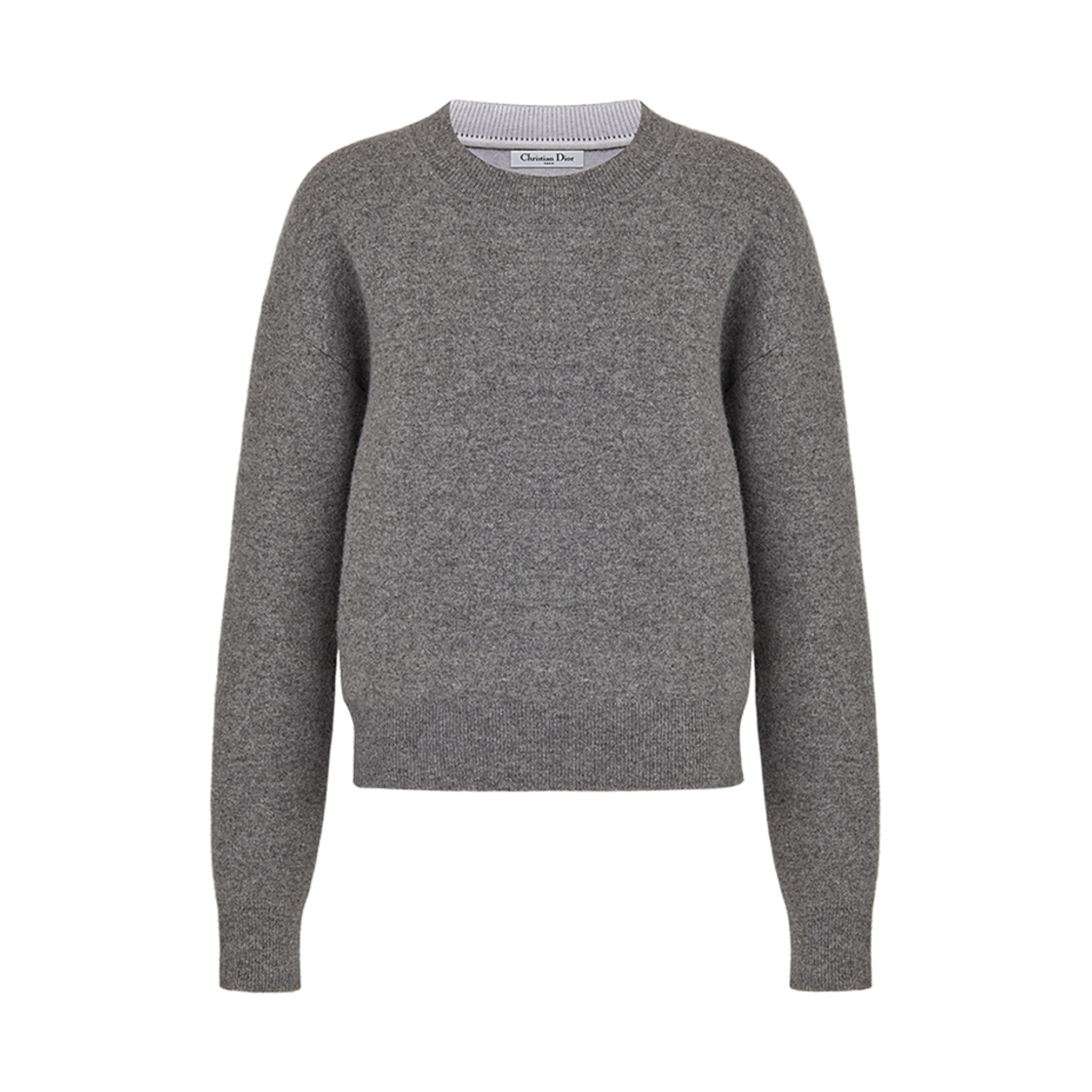 (W) 디올 자디올 8 박시 스웨터 그레이 캐시미어((W) Dior J'adior 8' Boxy Sweater Gray Cashmere) - 2
