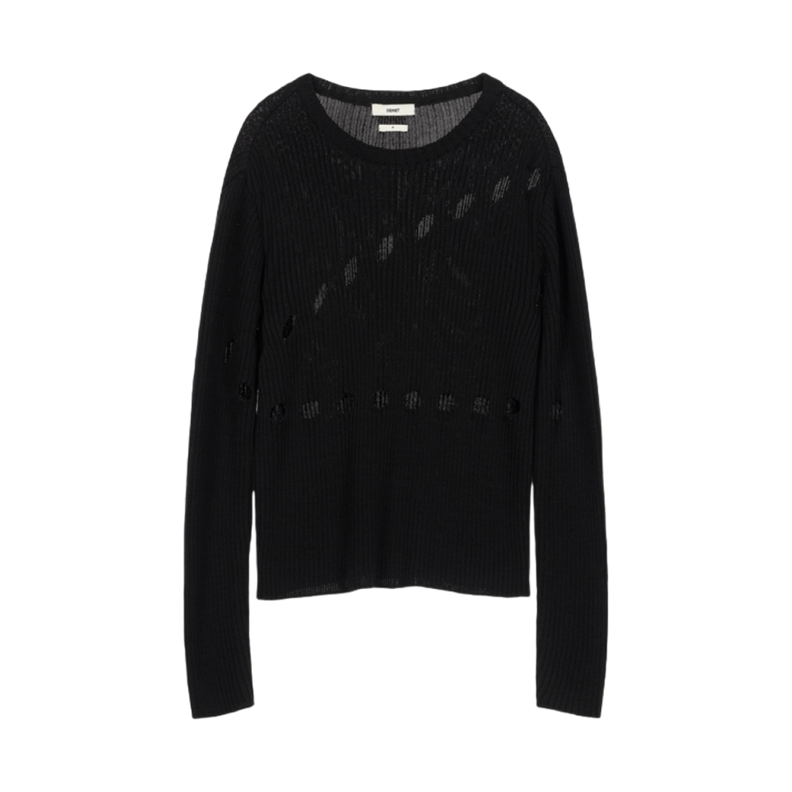 (W) 다이닛 크레센도 컷아웃 니트 블랙((W) Deinet Crescendo Cut-Out Knit in Black) - 1