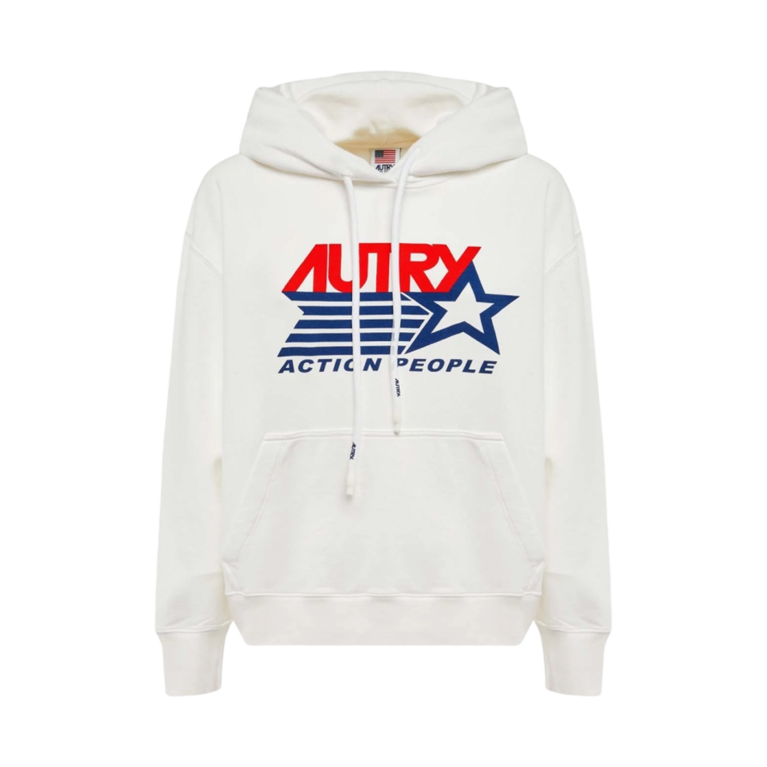 (W) 오트리 아이코닉 로고 후드 스웨트셔츠 화이트((W) Autry Iconic Logo Hooded Sweatshirt White)