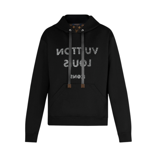 (W) Louis Vuitton Print Hoodie Black