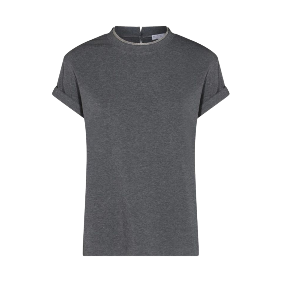 MPT18BD200-C080 (W) Brunello Cucinelli Monili Crewneck T-Shirt Grey