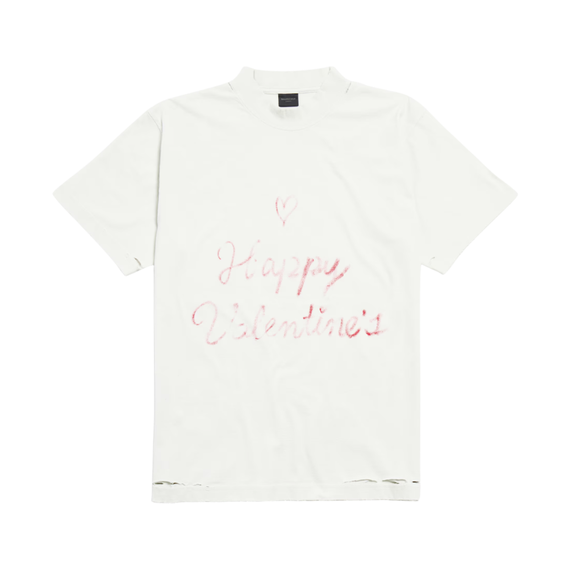 (W) 발렌시아가 립스틱 발렌타인 스몰 핏 티셔츠 화이트((W) Balenciaga Lipstick Valentines Small Fit T-shirt White) - 1
