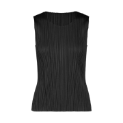 (W) Pleats Please Issey Miyake Basics Tack Top Black