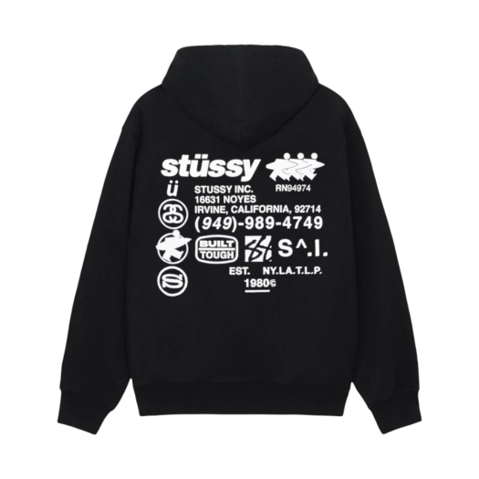 스투시 월드투어 후드 집업 블랙 2024 | Stussy | KREAM