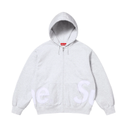 Supreme Big Logo Zip Up Hooded Sweatshirt Ash Grey - 25SS