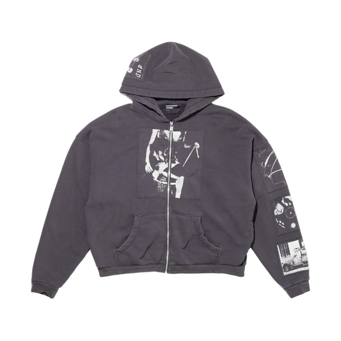 앙팡 리쉬 데프리메 나르코티카 집 후드 블랙(Enfants Riches Deprimes Narcotica Zip Hoodie Black) - 1