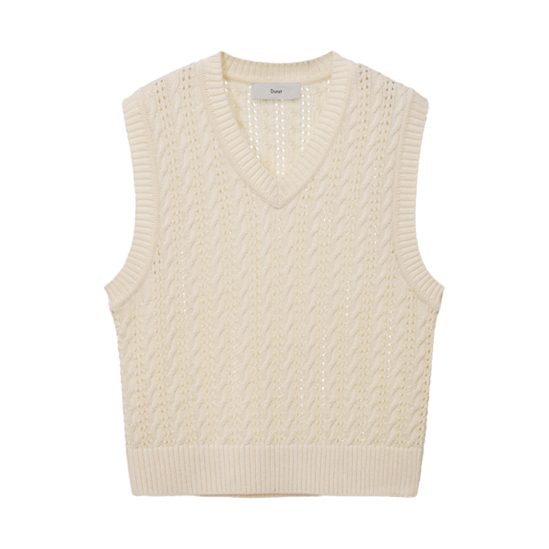 던스트 유니섹스 크로셰 니트 베스트 아이보리