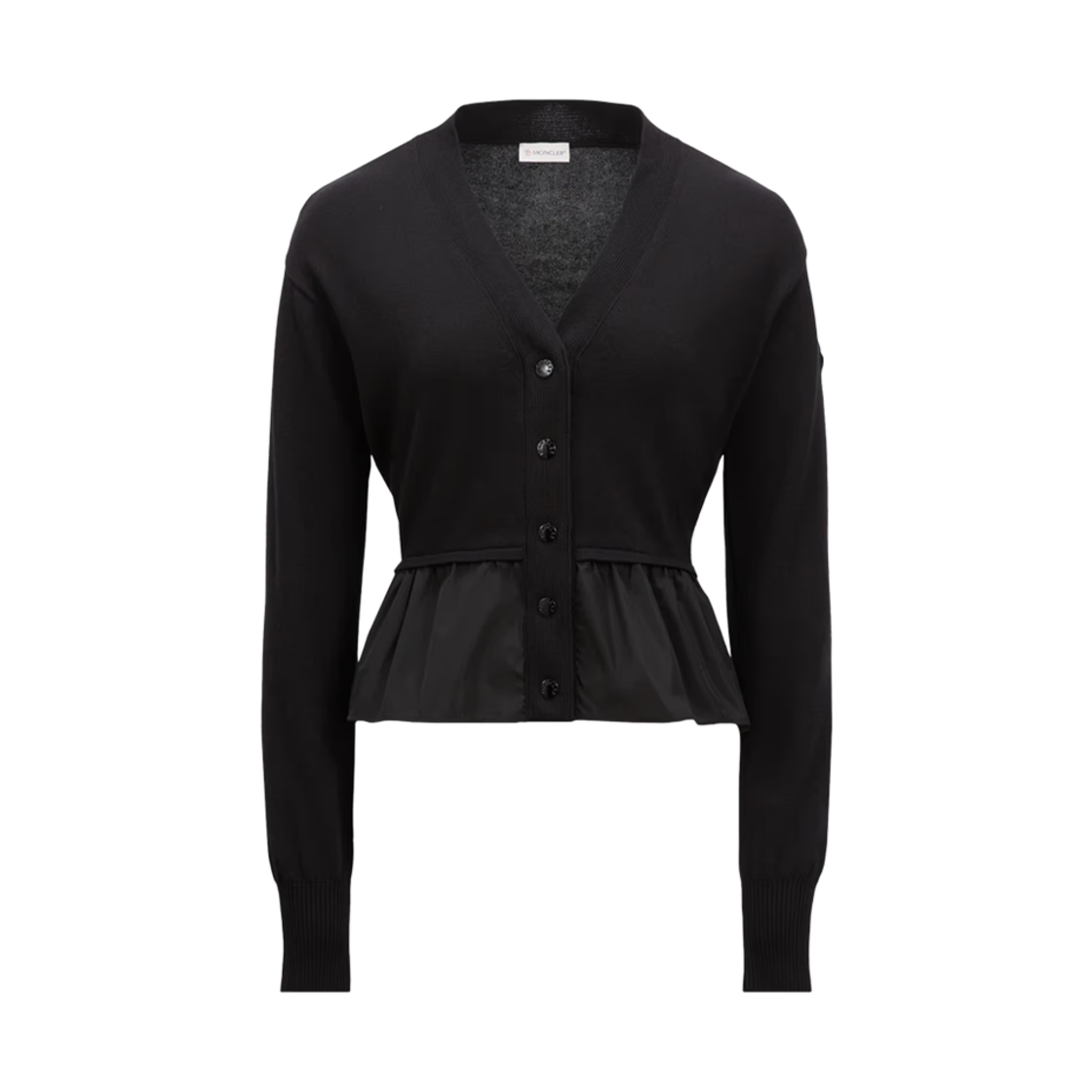 K1-093-9B00038-M4066-999 (W) Moncler Cotton Cashmere Silk Cardigan Black - 25SS